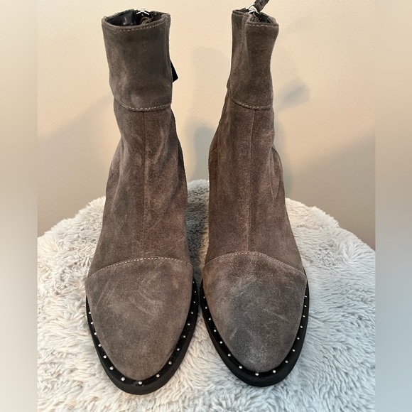 Gray Suede Ankle Boots - Picture 3 of 7